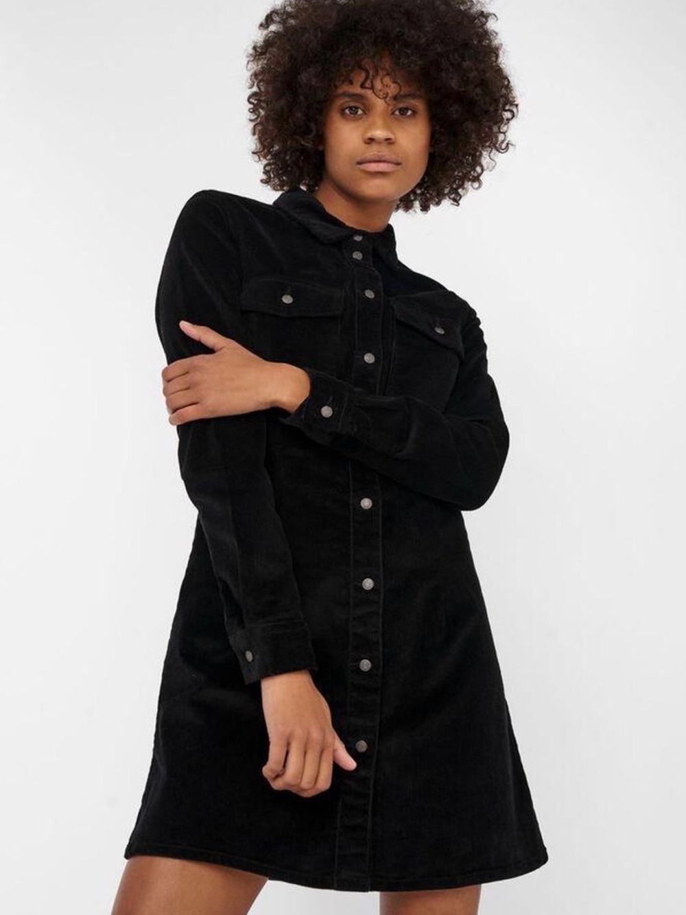 Gap Velvet Denim Mini Shirtdress